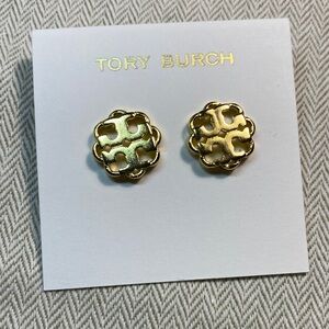 Tory Burch Gold Logo Stud Earrings